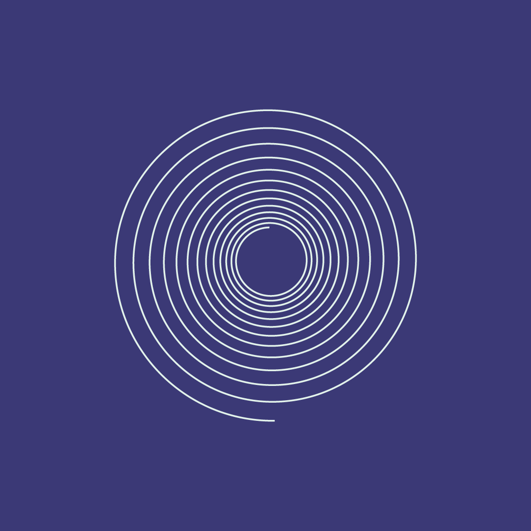 An animated gif featuring the different symbols illustrating each chapter of the guide, designed with white outlines on a blue/purple background