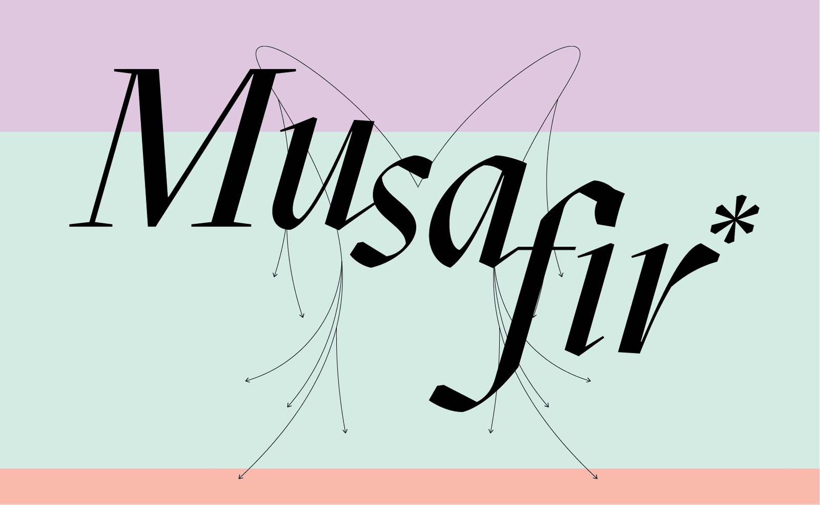 Musafir 3 Musafir logo over a three-color background